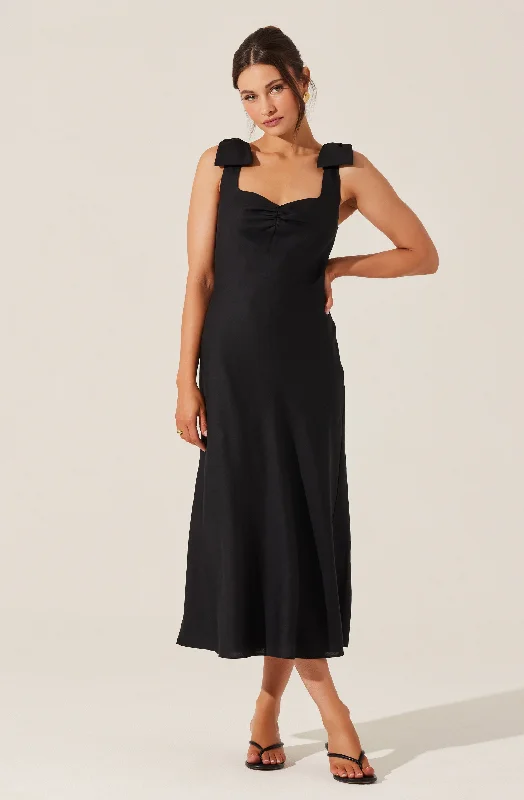 Kateleya Bow Sleeve Midi Dress