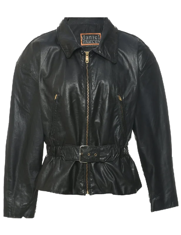 Black Leather Jacket - M