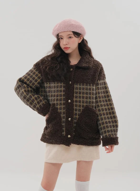 Fleece Check Pattern Jacket BS-B04011703