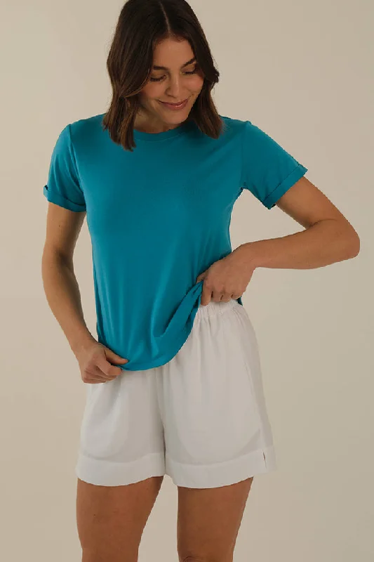 Shorter Bamboo Tee - Teal