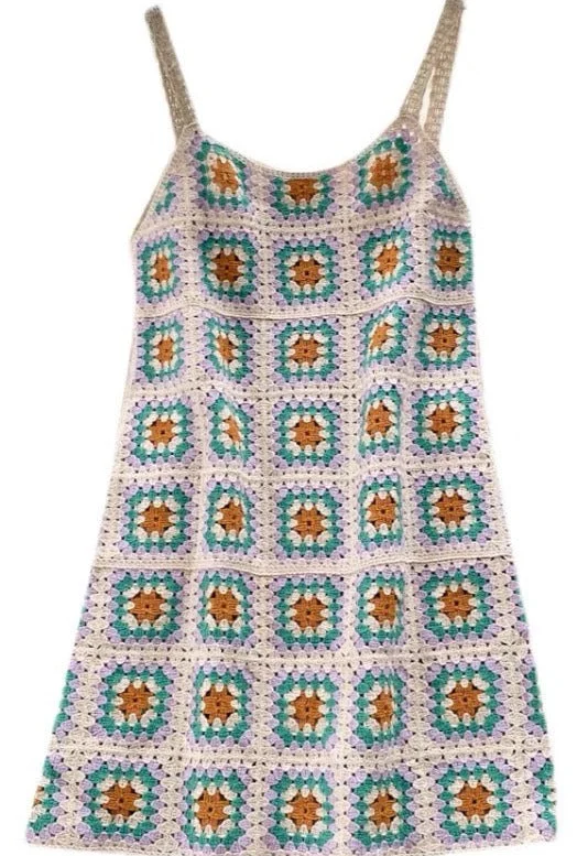 'Beatrice' Hand knitted Crochet Dress (6 Colors)