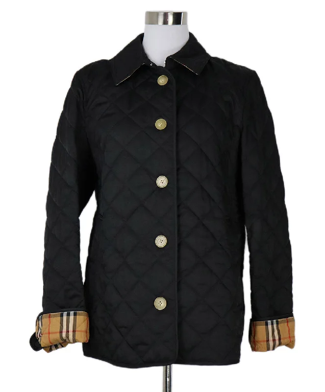 Burberry Black Quilted Jacket sz 10