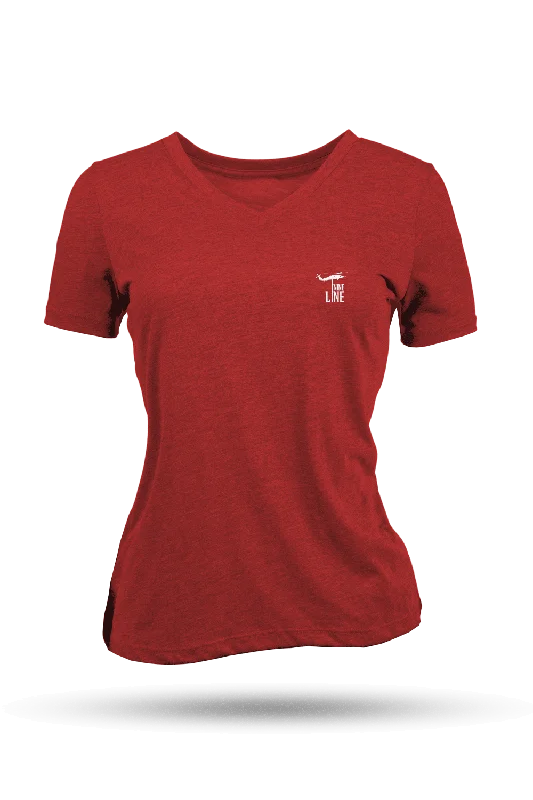 Small Dropline Logo - Women's Relaxed Fit V-Neck Shirt - America Edition