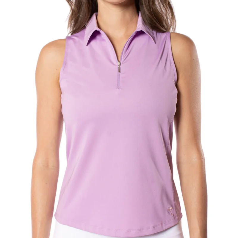 Golftini S/L Zip Tech Polo - Lavender