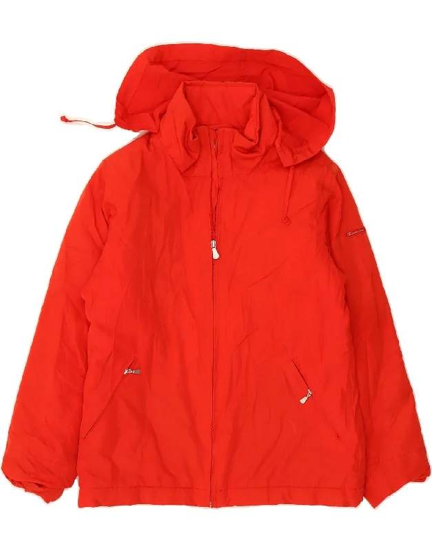 CHAMPION Womens Hooded Rain Jacket UK 10 Small Red