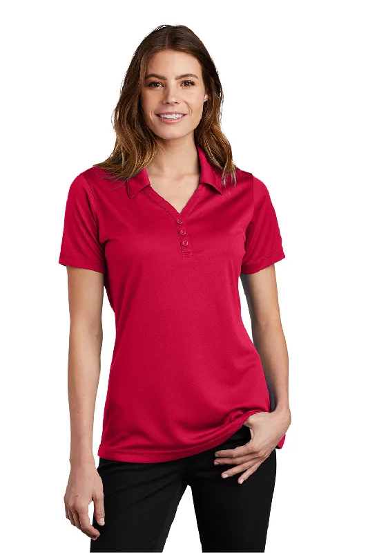 Sport-Tek Womens Micro-Mesh Moisture Wicking Short Sleeve Polo Shirt - True Red