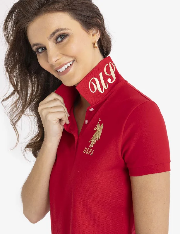 USPA METALLIC PRINT POLO SHIRT