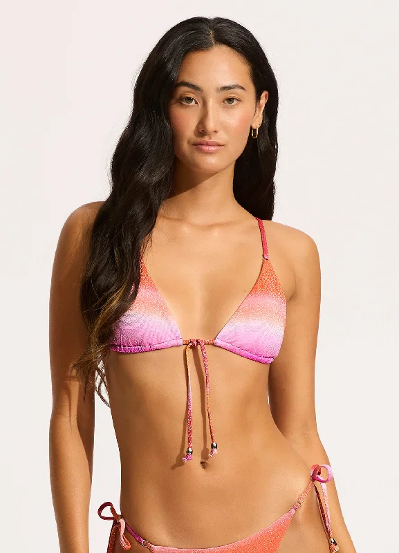 Spectrum Slide Triangle Bikini Top - Hot Pink