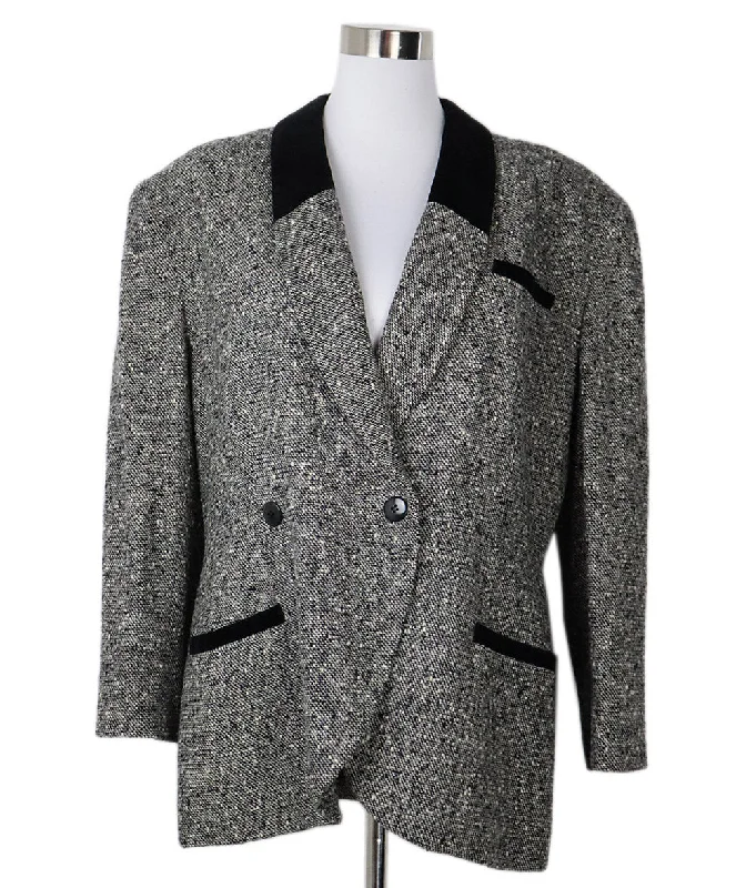 Christian Dior Vintage B&W Tweed Blazer sz 14