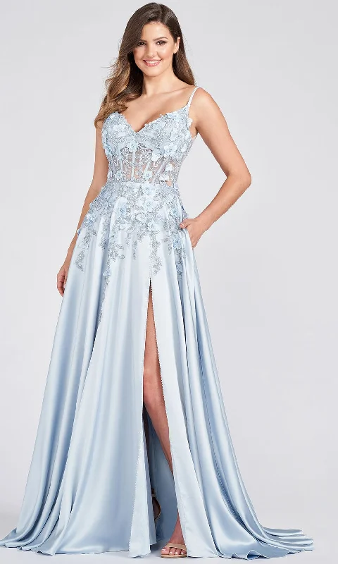 Ellie Wilde EW122038 - Plunging V Corset A Line Formal Gown