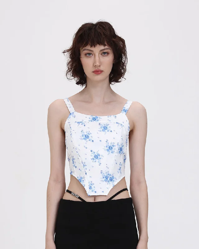 Floral Blue-quet Corset Top Refined Women's Classic 