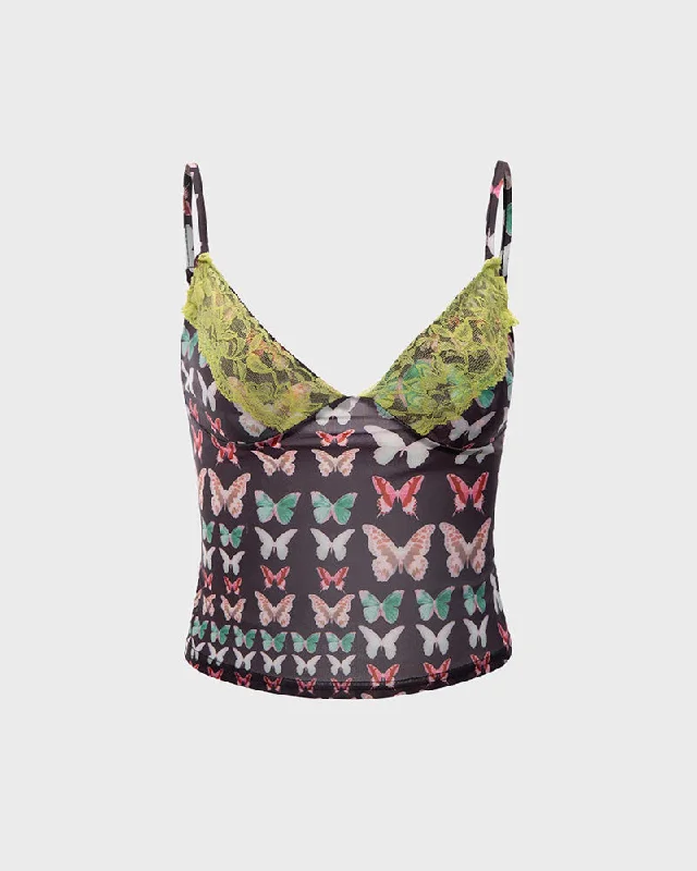 Frilly Wings Cami Top Feminine Women's Soft 