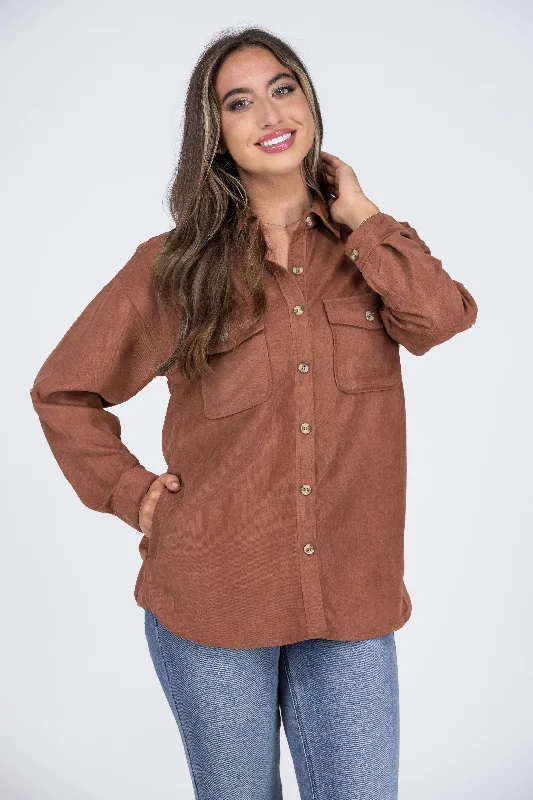 House Of Memories Women's Long Sleeve Button Up Top Bold Women's Statement