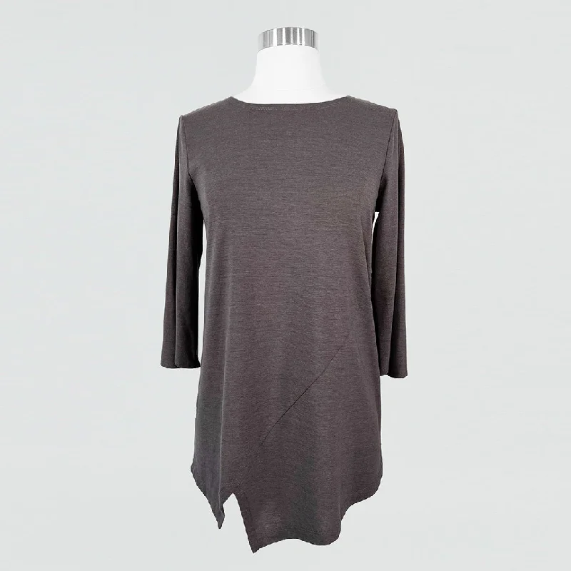 Peach Knit - Split Cuff Tunic - Charcoal - Final Sale! Contemporary 