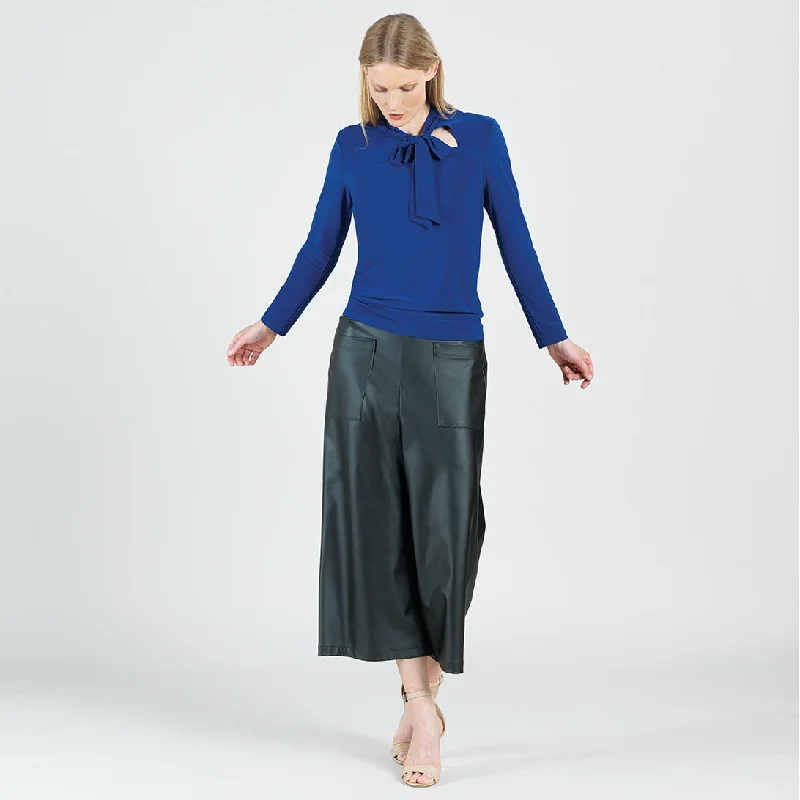 Asymmetrical Bow Tie-Neck Top - Cobalt - Final Sale! purpose