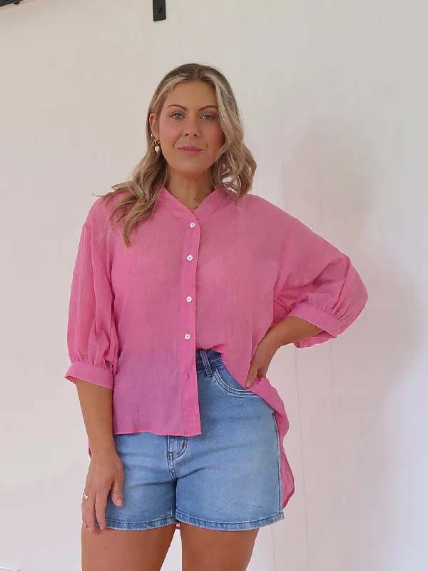 Mimi Blouse - Fuchsia Tough Women's Military - inspired