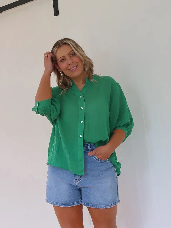 Mimi Blouse - Jade Cozy Women's Sherpa - lined
