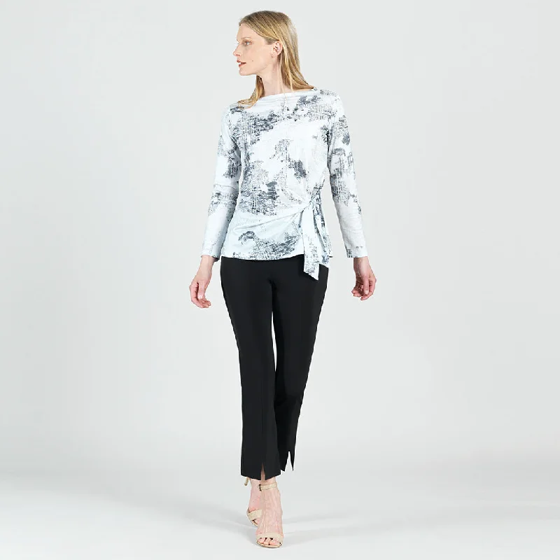 Foil Knit - Side Tie Waist Top - Abstract Marble - Final Sale! Adventure