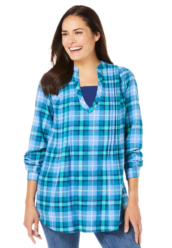 Flannel Tunic With Layered Look performance